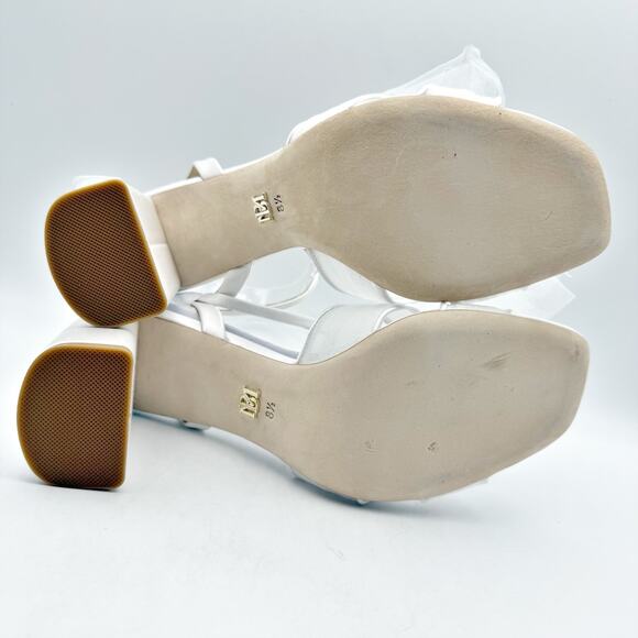 Badgley Mischka Tess Heeded Sandals US 8.5M EU 39 White Tulle Bow Bride NIB - Picture 11 of 12